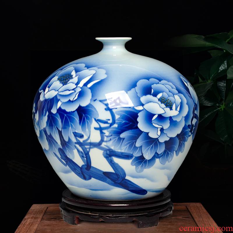 Jingdezhen ceramics hand - made vases, new Chinese style home sitting room porch rich ancient frame TV ark adornment furnishing articles