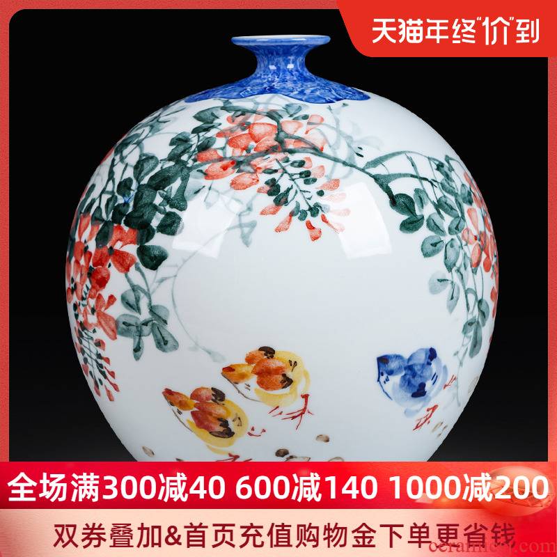 Jingdezhen ceramics hand - made vases furnishing articles pomegranate ball bottle bottles of Chinese style household flower arrangement sitting room adornment