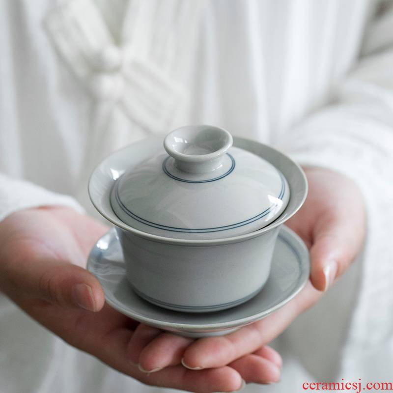 Hand - made xuan grain ceramic only three tureen jingdezhen large not hot tea cups archaize single bowl tea set