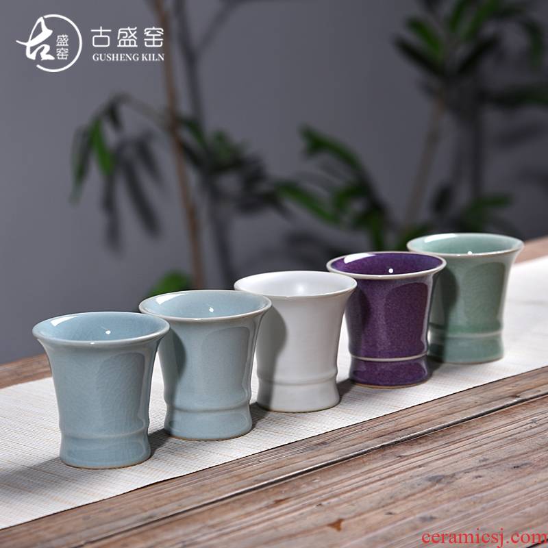 The ancient five ancient jun sheng up new song ku cup kung fu tea cup cup ceramic bowl, sample tea cup