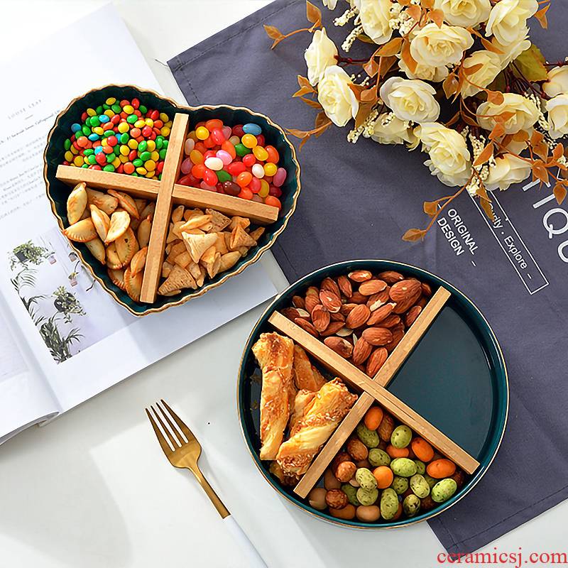 Creative snacks points tray blackish green up phnom penh 'lads' Mags' including nuts, dried fruit ceramic disc candy dish fruit compote frozen dessert plate