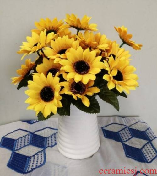 Flowers, silk Flowers partition table decoration Flowers suit of high - grade floor ceramic sunflower sunflower artificial Flowers