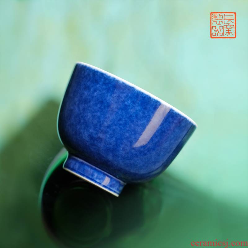 Offered home - cooked ju long up controller spilled maintain taste a cup of jingdezhen blue view of pure hand - made master cup of tea