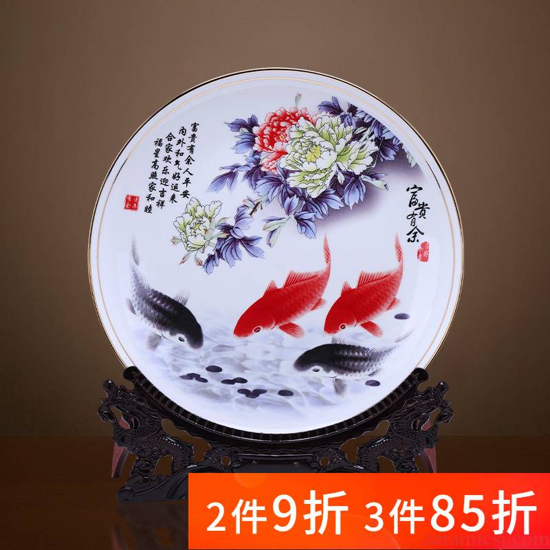 Jingdezhen porcelain ceramic decoration plate furnishing articles up phnom penh ipads porcelain Chinese style household living room TV cabinet decoration