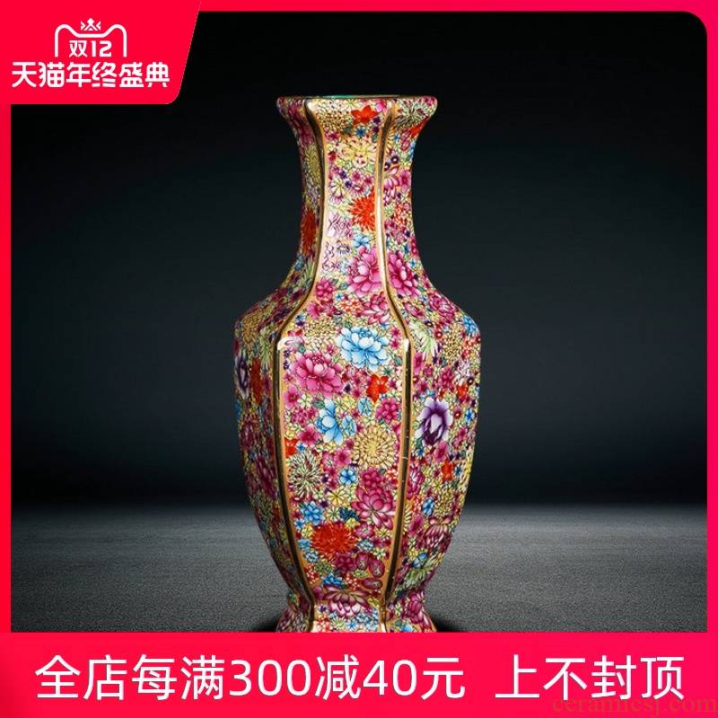 Chinese classical jingdezhen ceramics of large vase archaize qianlong home sitting room adornment is placed flowers
