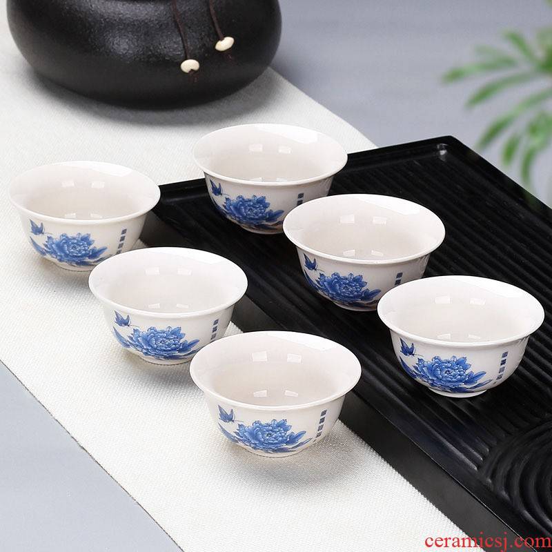 Hui shi kung fu small ceramic cups a single sample tea cup tea light violet arenaceous bowl longquan celadon porcelain