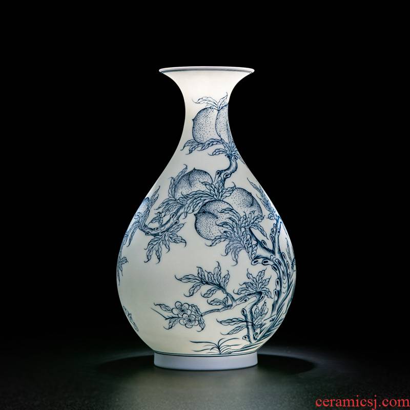 Vase furnishing articles sitting room creative Chinese trumpet jingdezhen ceramic vases, flower arranging is ancient frame ornaments