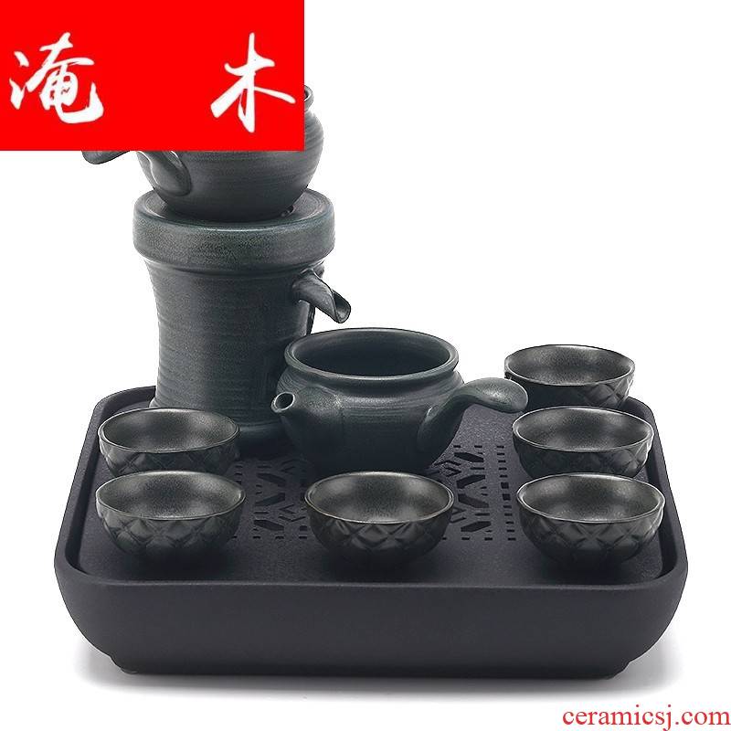 Submerged wood lazy automatic kung fu tea set ceramic tea set tea service of tea of tea ware fambe restoring ancient ways