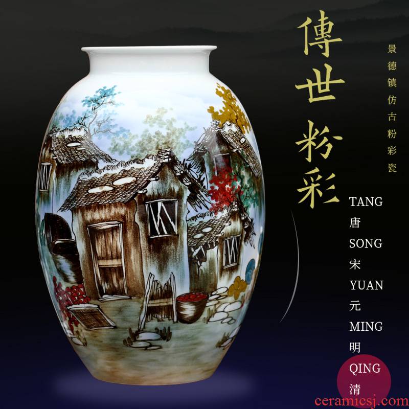 Jingdezhen ceramics green lake town hand - made vases, Chinese style is I sitting room home furnishing articles mesa adornment