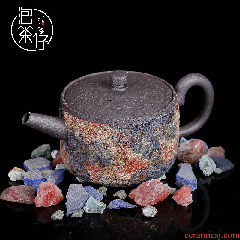 Museum collection of hand made a particular coarse TaoYan the teapot famous colorful integrity pot of pure manual Japanese teapot