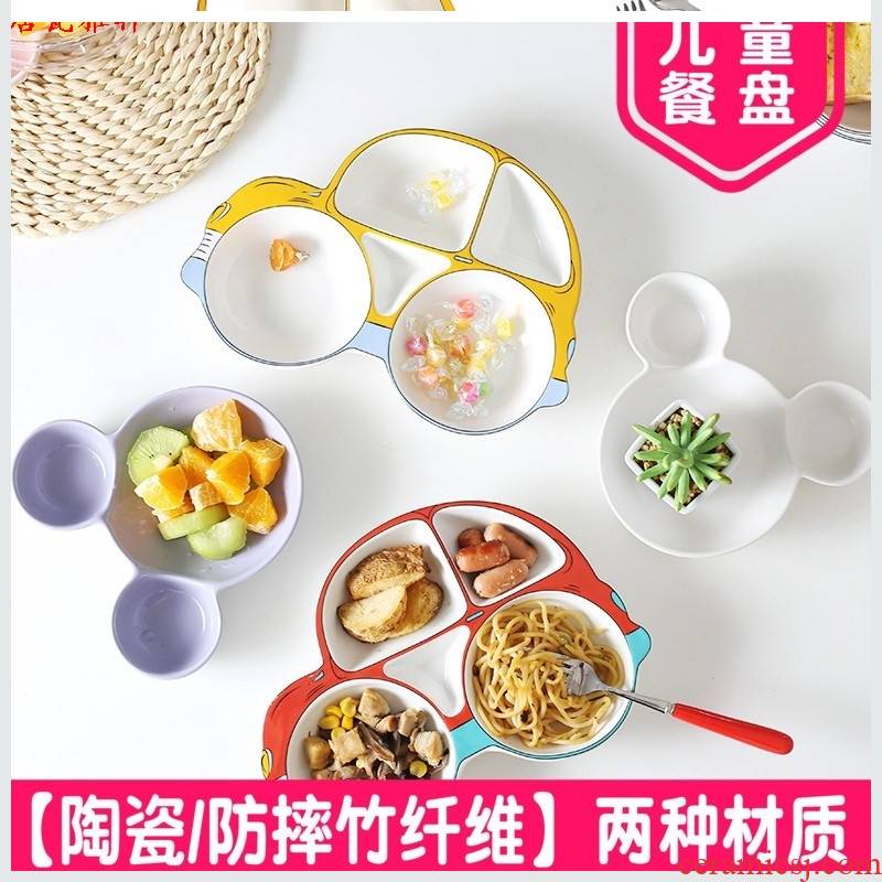 Prevent hot dishes car boxes ceramic tableware and dishes children ceramic plate into a cartoon home restaurant dishes
