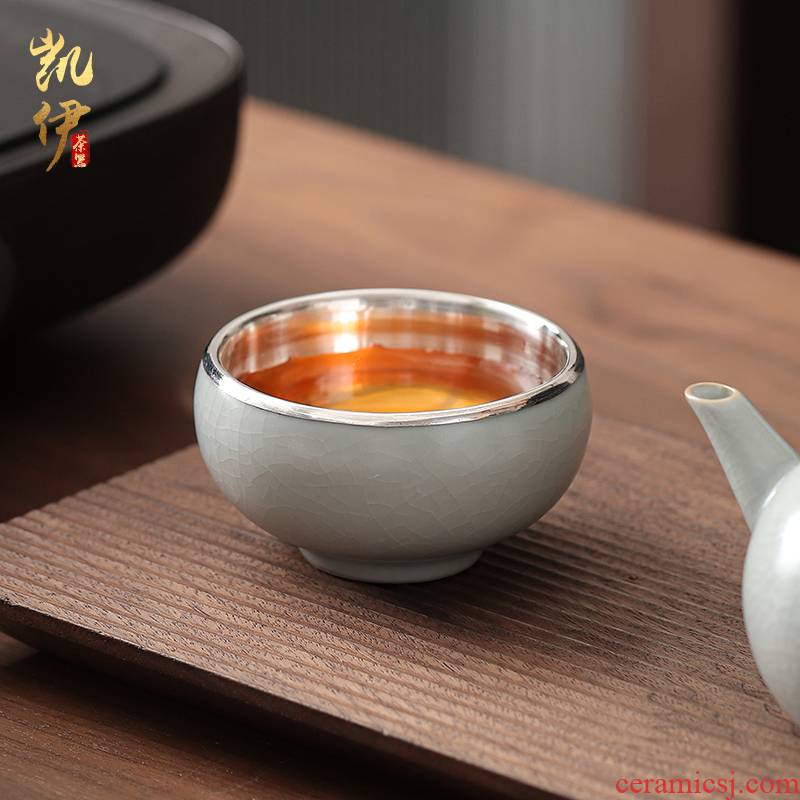 Your up 999 silvering on sample tea cup kunfu tea cups tea cup tea cup of jingdezhen ceramic silver cup