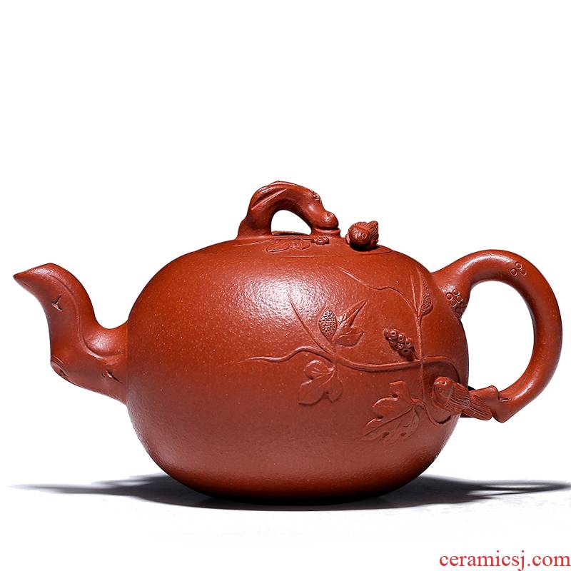 Shadow at yixing famous pure manual it technicians collect flowers goods zhu mud squirrel grape GY the teapot