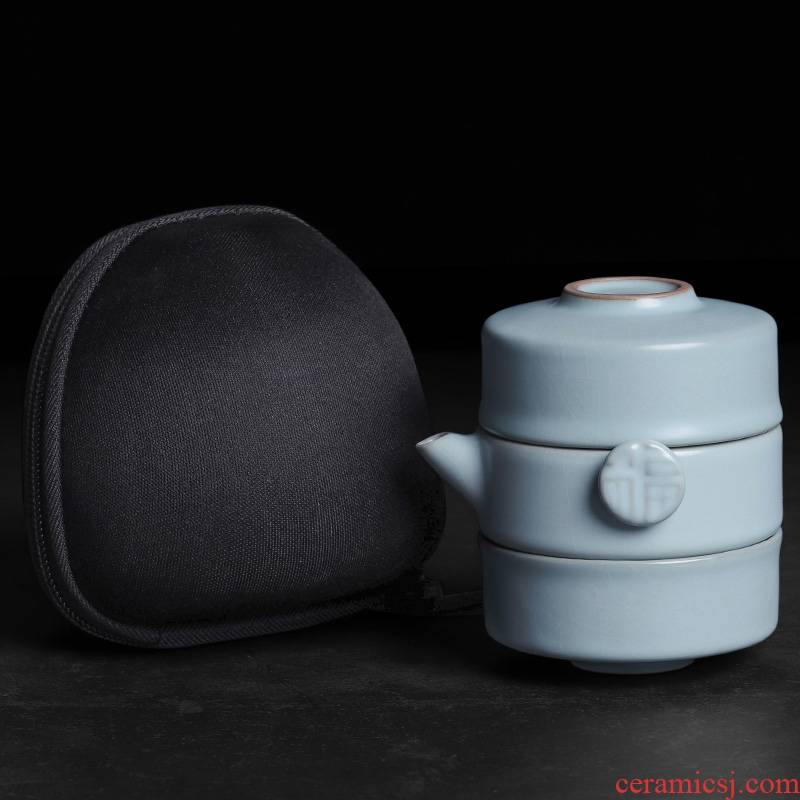 Your up crack cup travel a pot of two cups of two glass ceramic teapot tea sets, small portable BaoHu travel outside