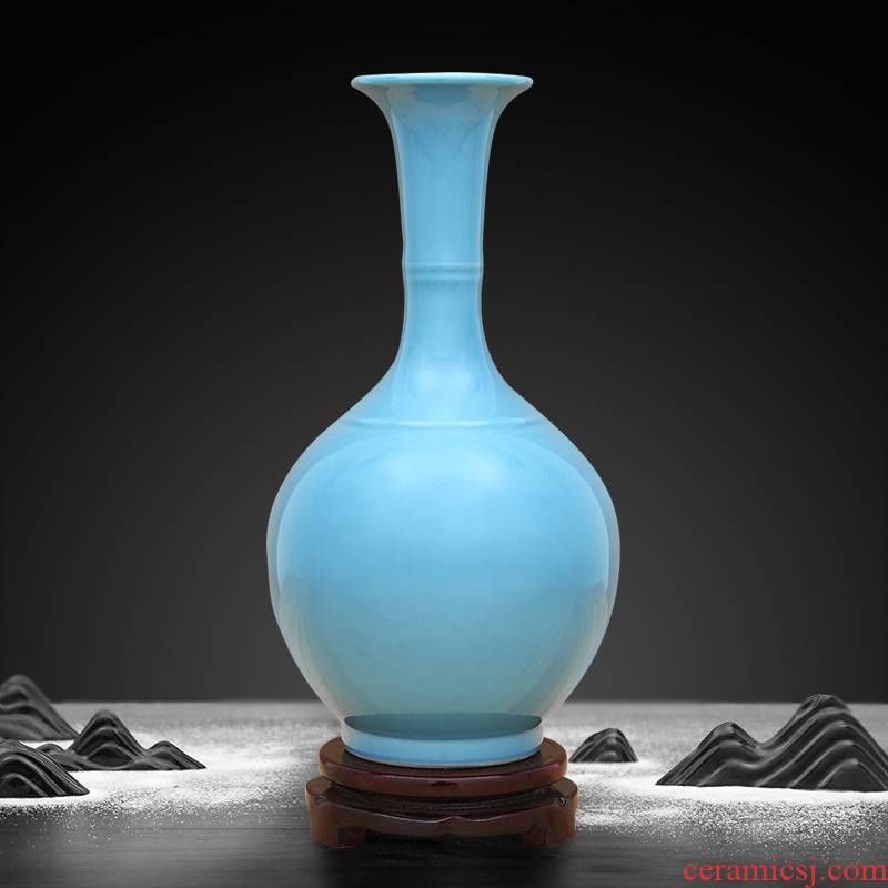 Jingdezhen ceramic vase is placed high temperature color glaze flower arrangement sitting room adornment hotel villa crafts