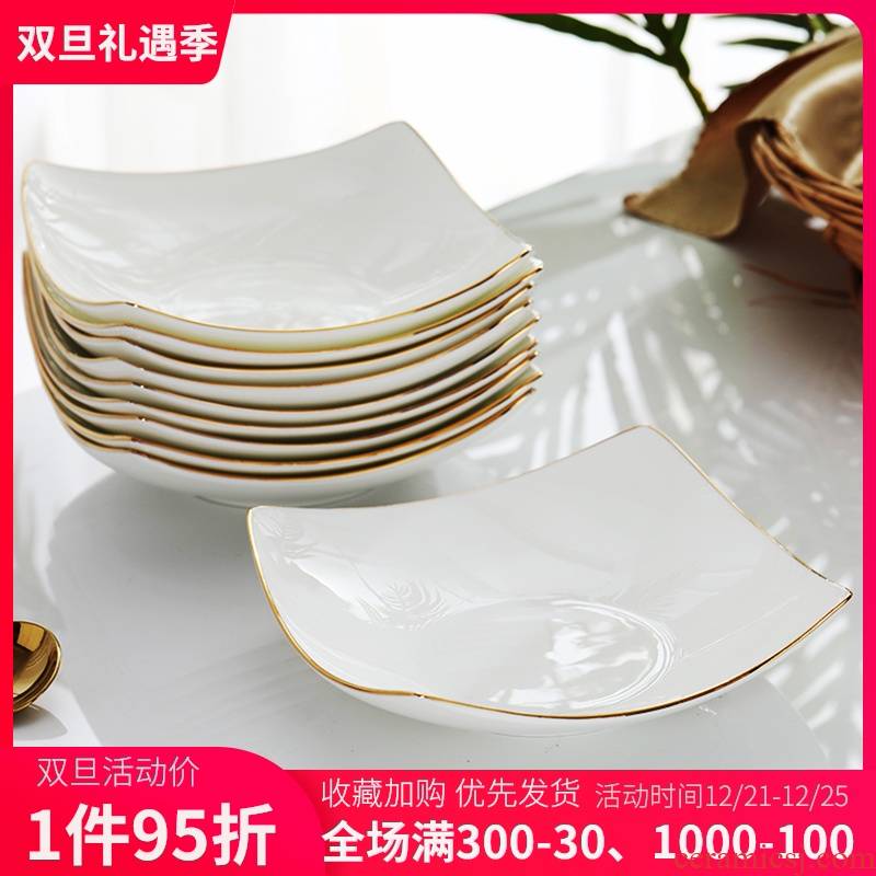 Ceramic plate combination suit household Japanese creativity network red plate quadrate dish dish soup plate deep dish ipads porcelain plate