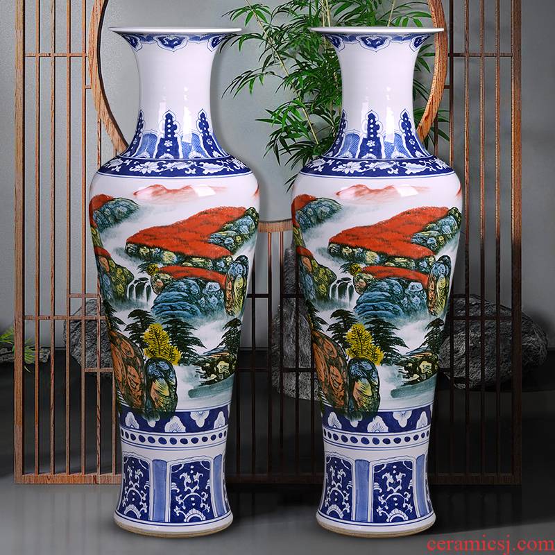 Jingdezhen ceramics vase hand - made porcelain dou much luck color decoration large sitting room hotel furnishing articles