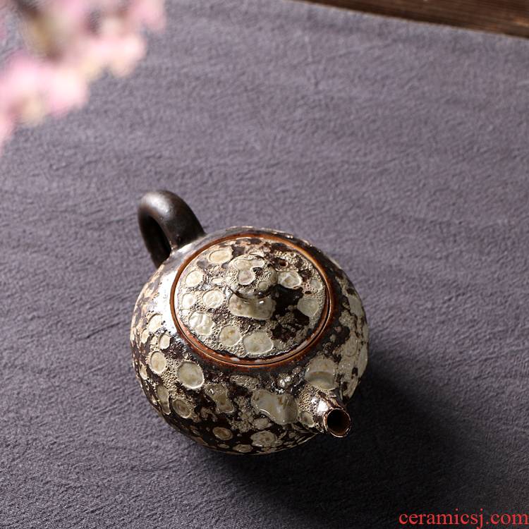 Ya xin company hall kung fu tea accessories rust glaze ceramic xi shi pot of manual pick flowers teapot tea, single pot