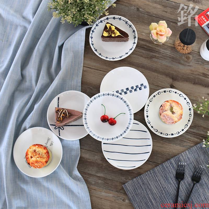 Scene best Nordic creative ceramic tableware, Japanese ipads plate cake dessert plate snack plate domestic cartoon plate to vomit