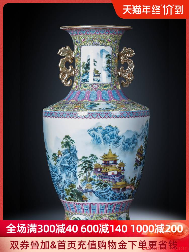 Jingdezhen ceramics archaize yongzheng ears vase landed large home rich ancient frame sitting room adornment is placed