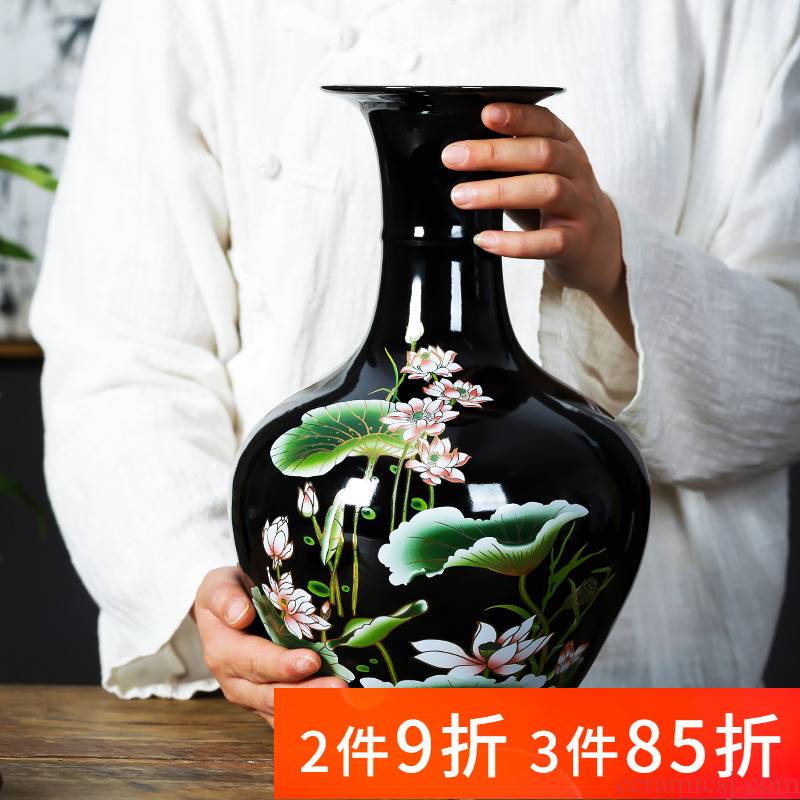 Jingdezhen ceramics vase furnishing articles flower arrangement of Chinese style household wine sitting room adornment rich ancient frame porch decoration