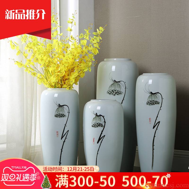 Jingdezhen ceramic big vase landing simulation flower arranging, home furnishing articles TV ark adornment of I sitting room