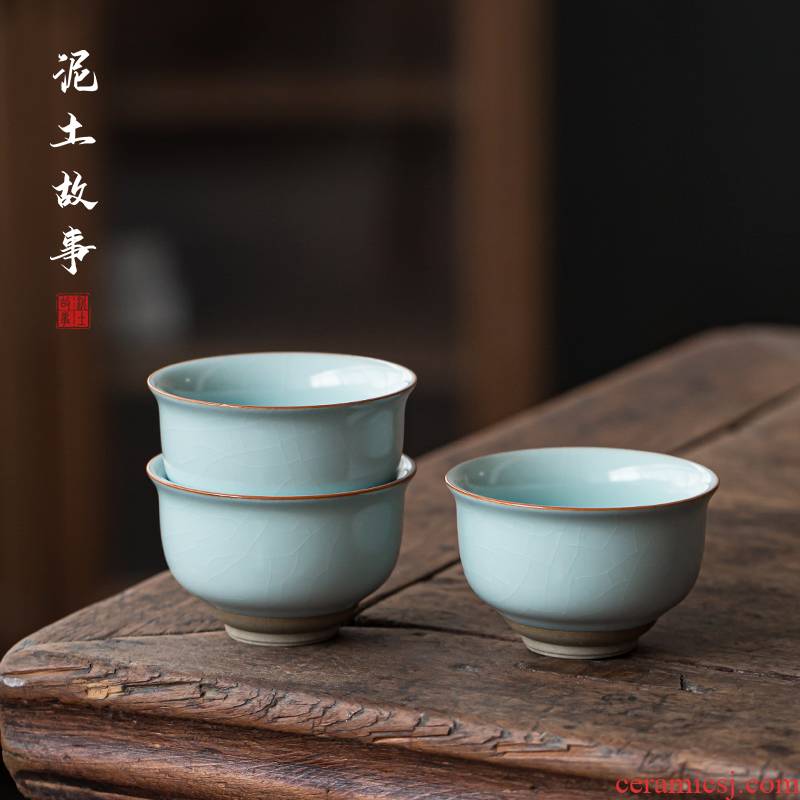Jingdezhen pure manual your up with azure tea cup your porcelain open master CPU use natural open a cup of tea