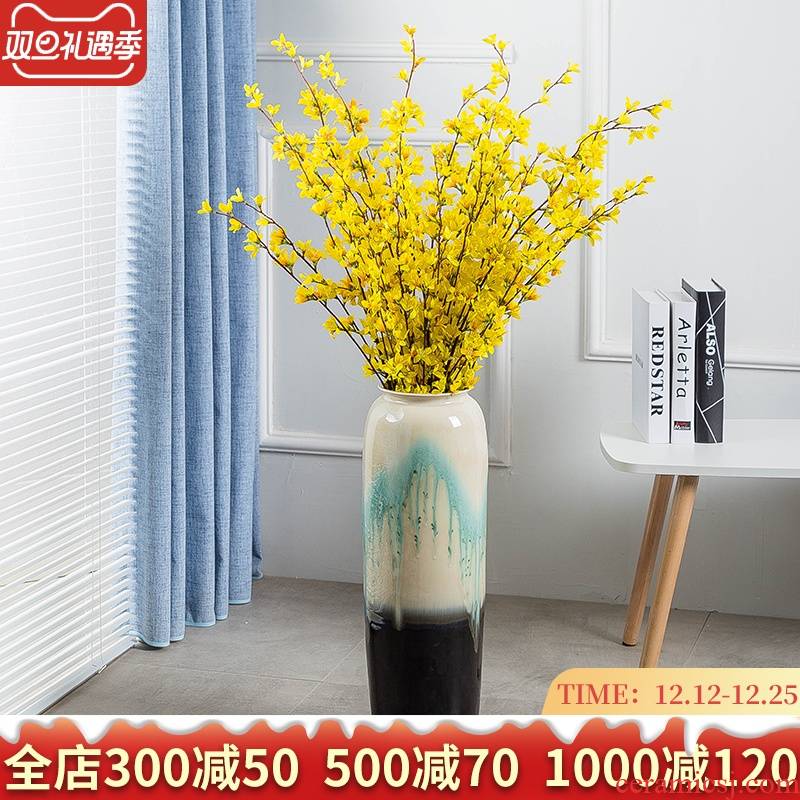 Ceramic large ground vase to decorate the sitting room is I and contracted household of Chinese style porch place high European flower arrangement