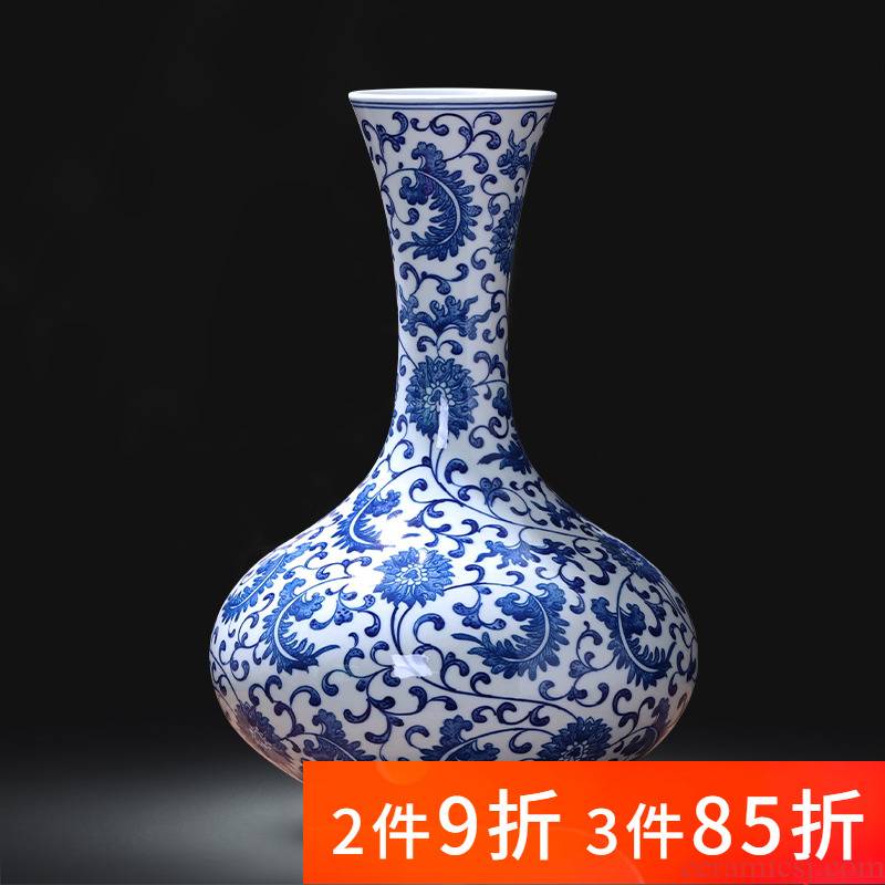 Jingdezhen porcelain ceramic hand - made archaize of blue and white porcelain vases, flower arranging new Chinese style household furnishing articles sitting room adornment