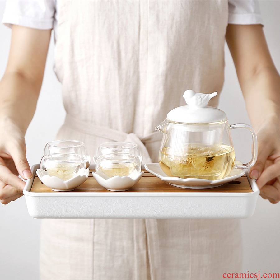 Japanese contracted English afternoon tea ceramic glass summer health tea tea set fruit camellia tea pot