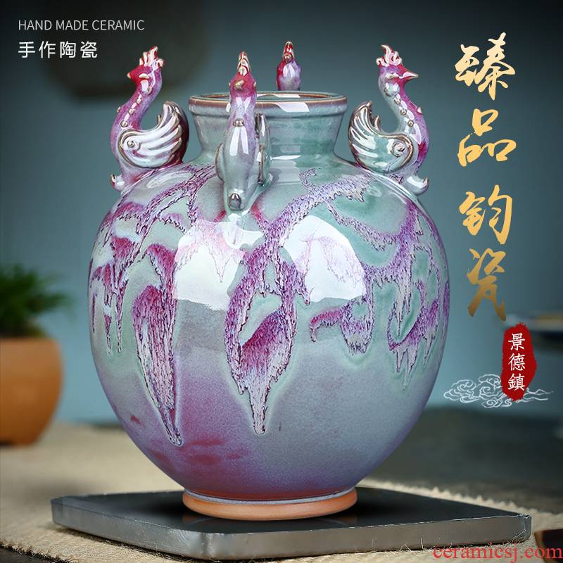 Jingdezhen ceramics, vases, antique Chinese style household porcelain of flower arrangement sitting room TV ark, rich ancient frame decorative furnishing articles