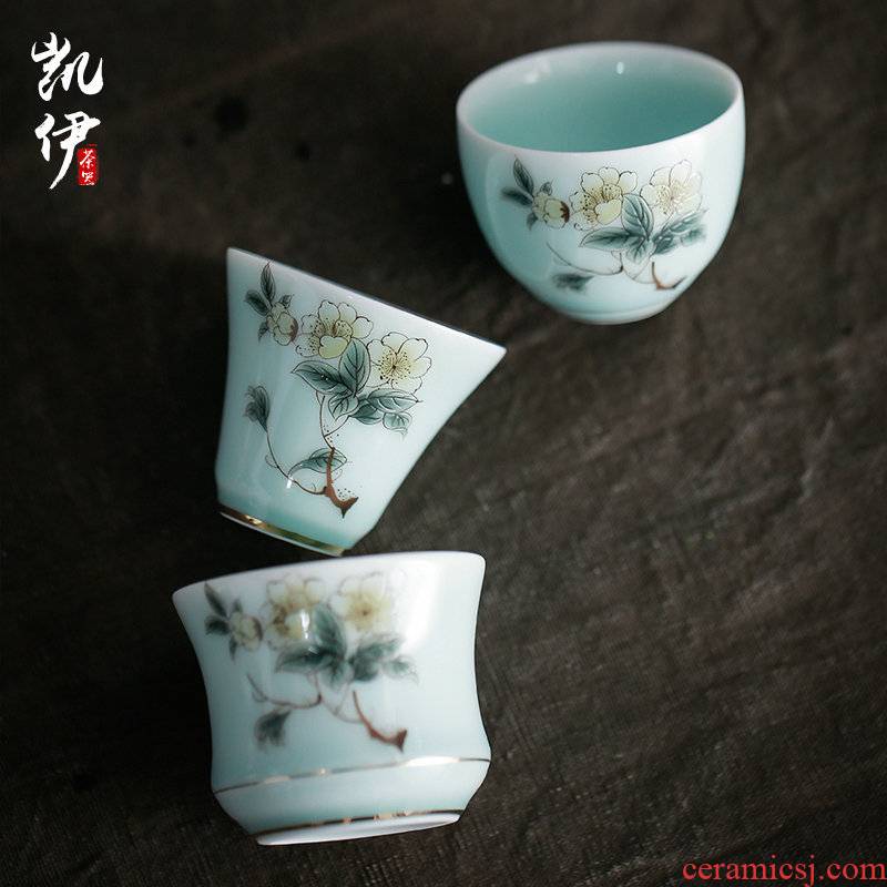 Celadon fuels the kung fu tea cups of jingdezhen ceramic sample tea cup individual cup tea cup noggin master cup home
