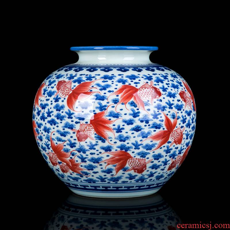 Jingdezhen porcelain youligong ceramic vase furnishing articles sitting room dry flower arranging flowers large Chinese desktop ornaments