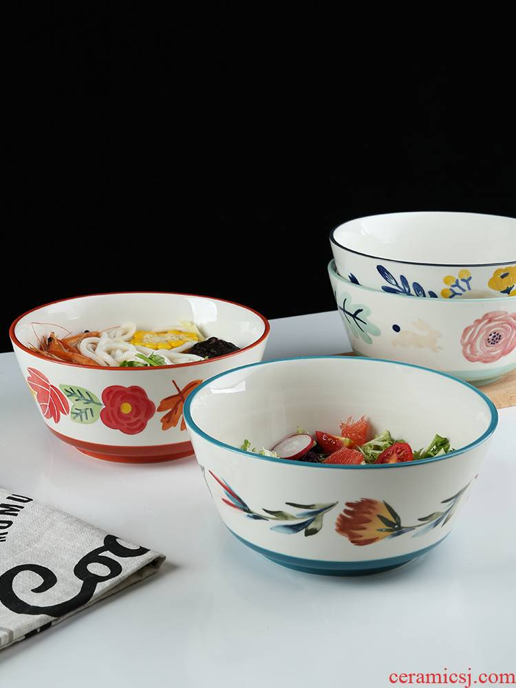 Japanese theme of the four seasons ceramic tableware, lovely home eat rice bowls bowl hat to use good - & bowl of move