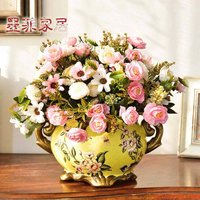 American vase dried flower flower arranging European ceramic household Angle of what decorative furnishing articles, the sitting room porch table flower decoration