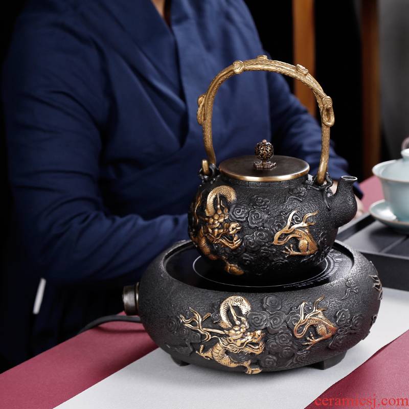 Iron pot of cast Iron tea suit pure manual electric TaoLu boiled the teapot tea stove small.mute kettle home in Japan