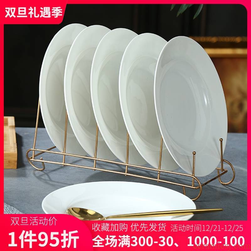 Ipads porcelain child food dish suits for combination creative household pure white plate deep dish soup plate of jingdezhen ceramic plates
