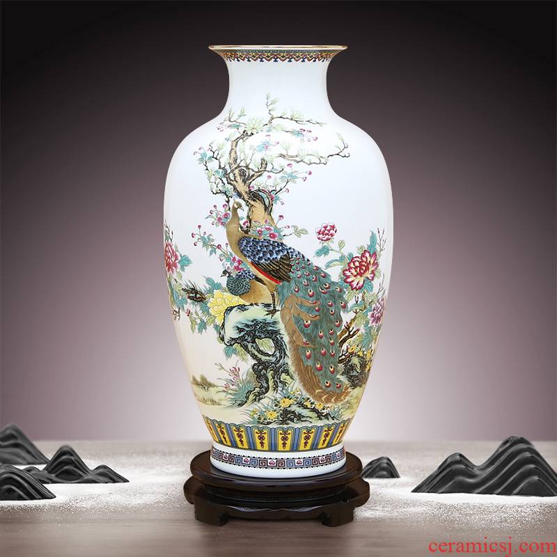 To high white porcelain industry of jingdezhen high see colour expressions using office furnishing articles appearing in the spring of famille rose porcelain vase fang figure
