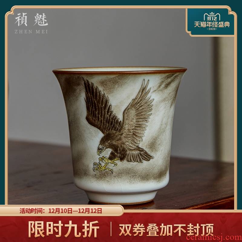 Shot incarnate your up hand - made spread eagles, jingdezhen ceramic cups kung fu tea set personal cup tea master list