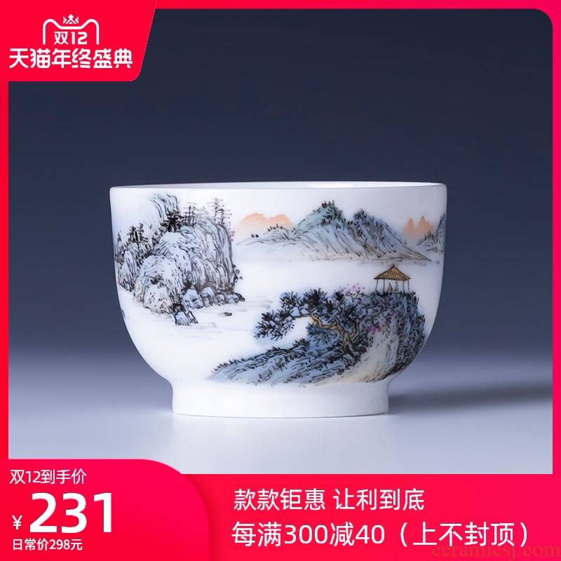 The big lake Geneva teacups hand - made ceramic kung fu new color master cup sample tea cup all hand of jingdezhen tea service