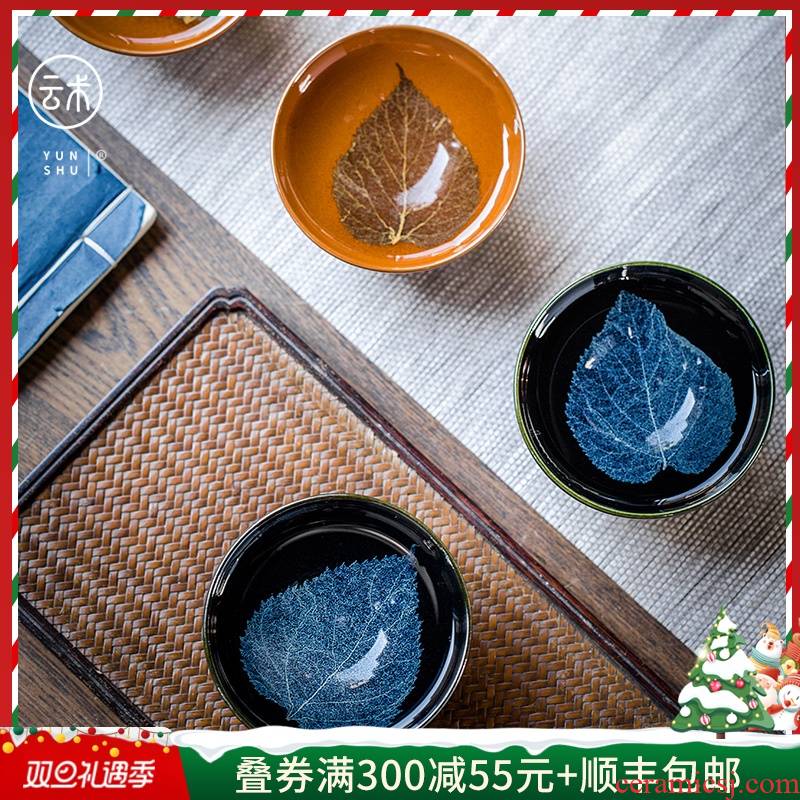 Cloud art of jingdezhen jizhou up konoha temmoku oil - lamp can individual building ceramic cups of tea light cup single cup tea service master