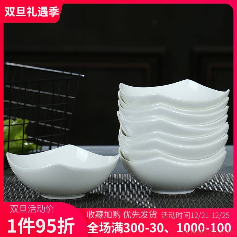 Jingdezhen bowls outfit pure white contracted ipads ceramic bowl six creative household soup bowl rainbow such as bowl a salad bowl
