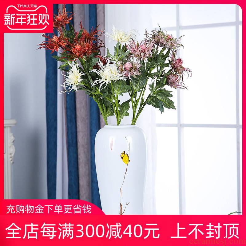 New Chinese style of jingdezhen ceramics three - piece flower arranging, mesa vase furnishing articles home sitting room gifts