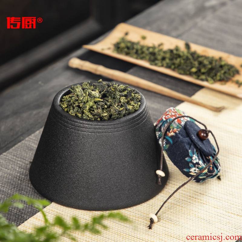 The kitchen caddy fixings ceramic dense hexagrams can of portable small office quality high - grade household puer tea large set