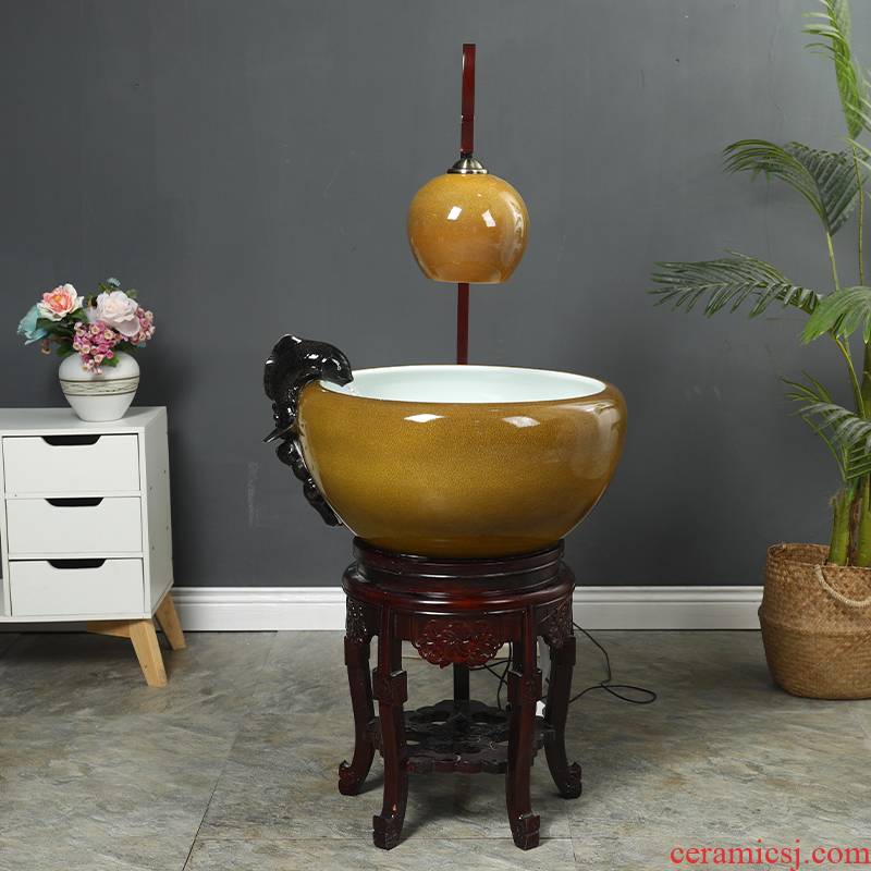 Package mail jingdezhen ceramic automatic cycle - oxygen filter of large tank sitting room adornment raising goldfish bowl goldfish bowl