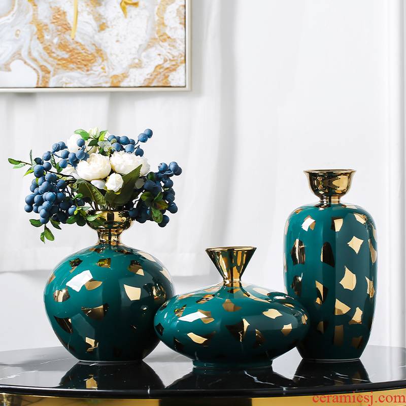 Nordic light ceramic vase creative key-2 luxury living room table dry flower arranging flowers adorn article place porch home decoration decoration