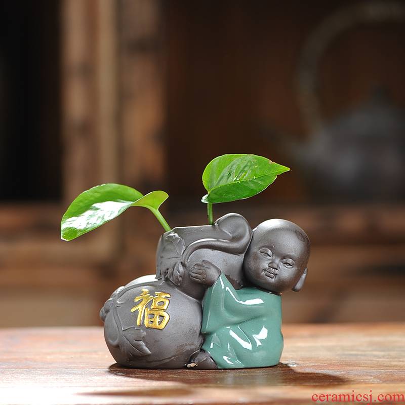Creative to embellish elder brother up with ceramic floret bottle hydroponic money plant flower, dried flower vases, tea home furnishing articles sitting room