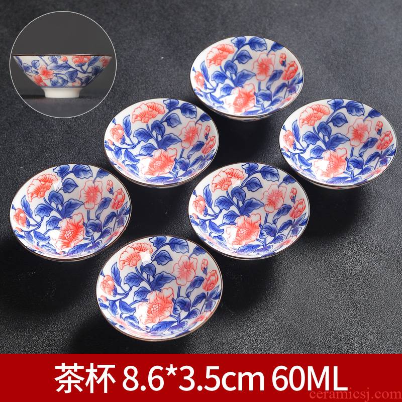 Celadon kung fu tea cup single glass ceramic cups and the owner of the blue and white porcelain cup only a single small sample tea cup