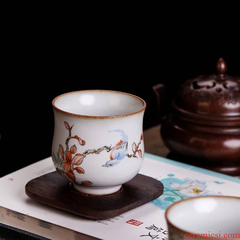 Your up hand - made teacup master cup single cup large household jingdezhen ceramic checking tea drinking kombucha tea cup