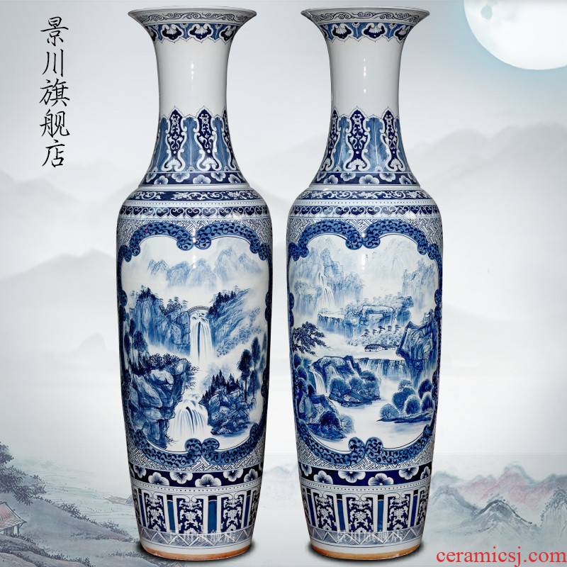 Jingdezhen porcelain ceramics hand - made landscape painting home sitting room of large vases, hotel shop furnishing articles act the role ofing is tasted